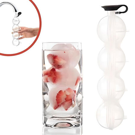 4 lü Pratik Küre Buz Kalıbı Top Sunum Buzu