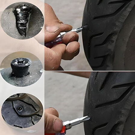 10 Adet Çok Amaçlı Kolay Kullanılabilir Araba Lastiği Tamir Kauçuğu