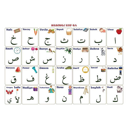 100x150 cm Statik Kağıt Elif-Ba Öğrenme Tahtası