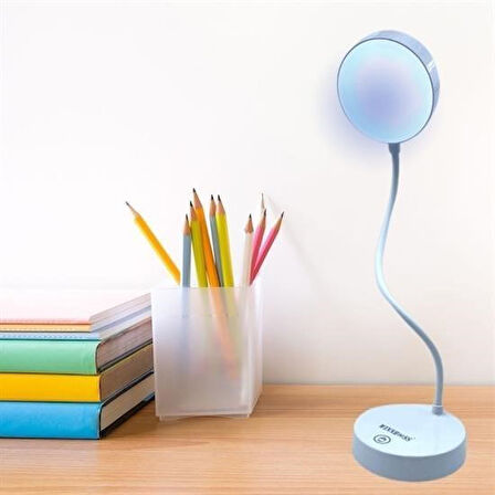 BUFFER® Yuvarlak USBli Dokunmatik 3 Kademeli 360 Derece Özel Göz Korumalı Led Lityum Masa Lambası