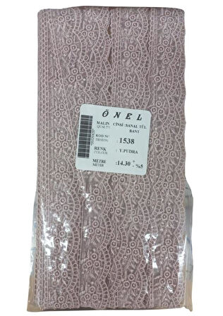 Dantel Polyester Sanal Tül Bant Y.Pudra 14,30 Metre En 3 cm ON-1538-PU