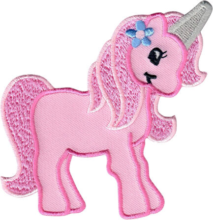 Aplike Ütü İle Yapışan Unicorn Pembe Arma 4x4 cm