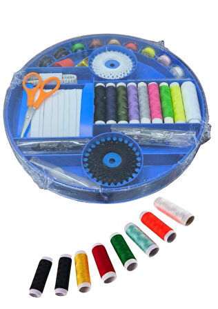 İplik Set Yuvarlak Plastik Dikiş Seti