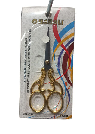 Nakış Makası Altın Saplı Dekoratif Makas YBL-074 Model 2
