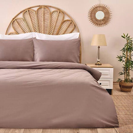 4 Parça kahverengi  çift kişilik nevresim takımı