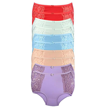 10 Adet Kenar Dantelli Toparlayıcı Yüksek Bel Bato Külot