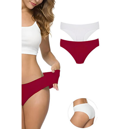 2 Adet Kadın Dikişsiz Lazer Kesim Esnek İz yapmayan Külot S6