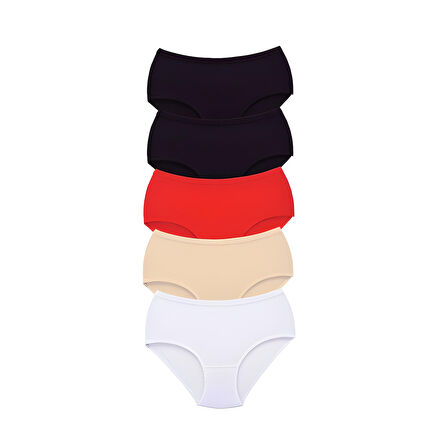 5 Adet Tutku Kadın Yüksek Bel Bato Kalın Lastik Külot S2