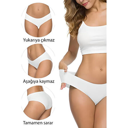 Kadın Dikişsiz Lazer Kesim Esnek İz yapmayan Külot Ten