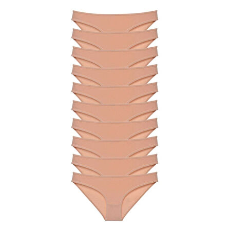 10 adet Süper Eko Set Likralı Kadın Slip Külot Ten