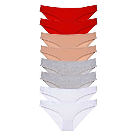 8 adet Süper Eko Set Likralı Kadın Slip Külot 532