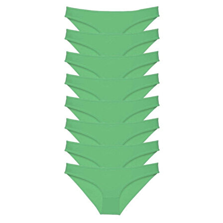 8 adet Süper Eko Set Likralı Kadın Slip Külot Yeşil