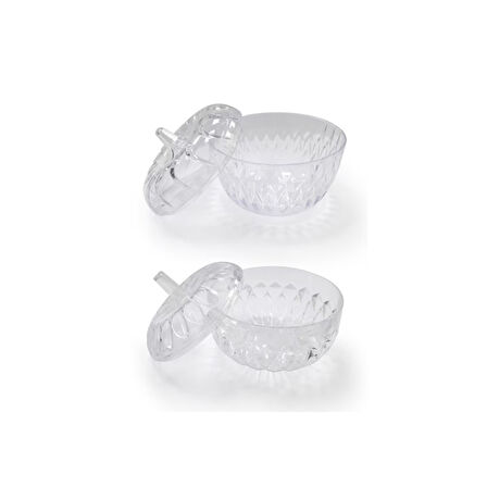 2'Li Mika Dekoratif Şekerlik Lokumluk Seti