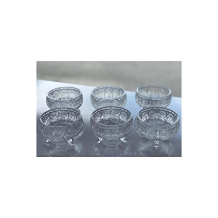 Rayan Cam Ayaklı Kase 6'lı Kristal Görünüm