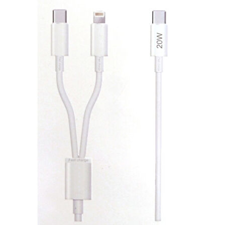 Yeni Nesil USB-C to Lightning USB-C Hızlı Şarj ve Data Kablosu 5.0A Hızlı Kablo 1 metre 20W
