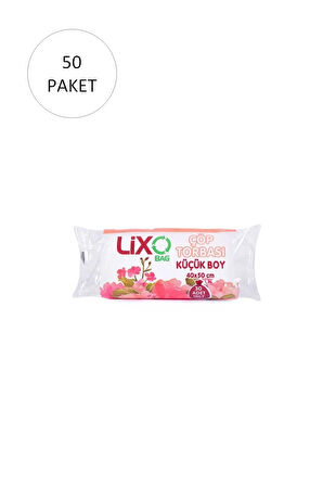 Küçük Boy Çöp Torbası 40 x 50 cm 30 Lu Rulo x 50 Paket = 1.500 Adet (Şeffaf)