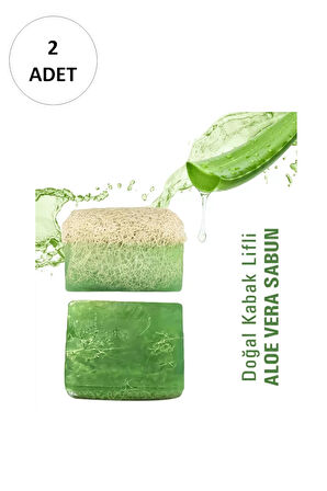 2 Adet Doğal Kabak Lifli Alovera Sabunu