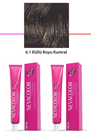 2 li Set Premium 6.1 Küllü Koyu Kumral - Kalıcı Krem Saç Boyası 2 X 50 g Tüp