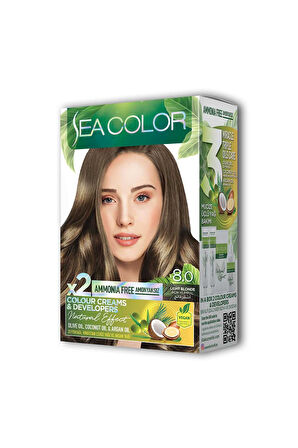 2X2 Tüp Krem Saç Boyası Seti Açık Kumral No:8.0