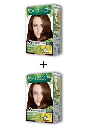 2X2 Tüp Krem Saç Boyası Seti Koyu Karamel No:7.7