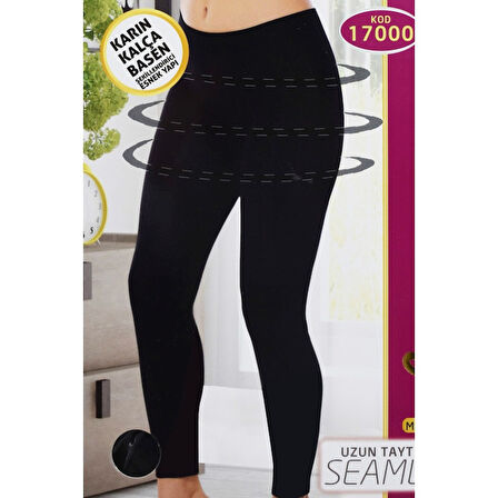 Korseli Dikişsiz İz Yapmaz kadin Uzun Tayt 17000 Siyah