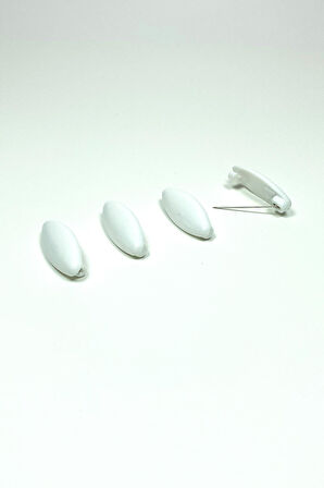 4 Adet Plastik Çengelli Eşarp Ve Şal İğnesi Beyaz 4 cm