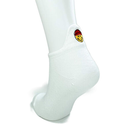 6 Çift Emoji Desen Nakış Baskılı Kadın Pamuklu Bilek Çorap (38-40)