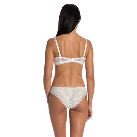 Dolgusuz Full Dantelli Sütyen Takımı Lacivert