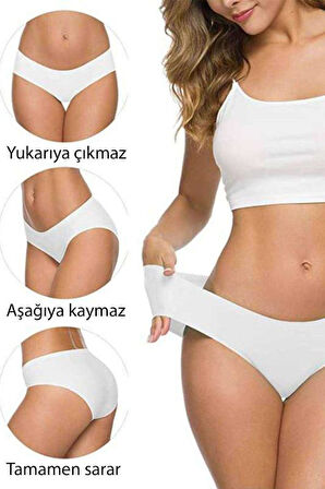 6 Adet Kadın Dikişsiz Lazer Kesim Esnek İz yapmayan Külot S3