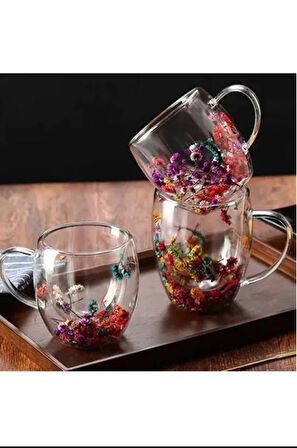 250 Ml Büyük Cidarlı Çiçekli Bardak 1 Adet Royaleks-1385