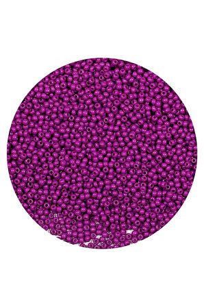 Fuşya Renk 4 mm Yaklaşık 1100 adet / 100 gram Cam Boncuk Oya Yazma Bileklik ve Kolye