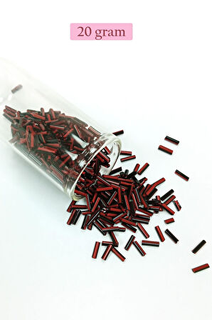 Uzun Boru Kesme Boncuk Çap 2mm Uzunluk 10 mm - 4 Renk - Toplam 80 Gram - BNC432