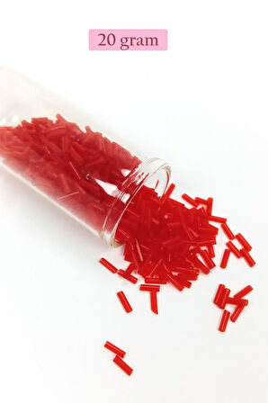 Uzun Boru Kesme Boncuk Çap 2mm Uzunluk 10 mm - 4 Renk - Toplam 80 Gram - BNC431