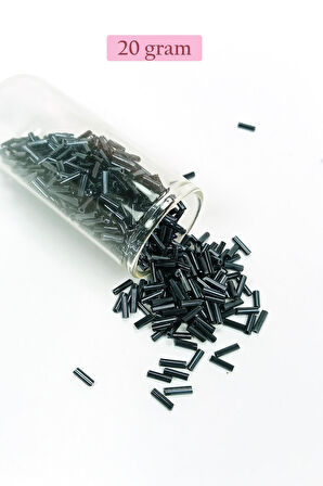 Uzun Boru Kesme Boncuk Çap 2mm Uzunluk 10 mm - 4 Renk - Toplam 80 Gram - BNC426