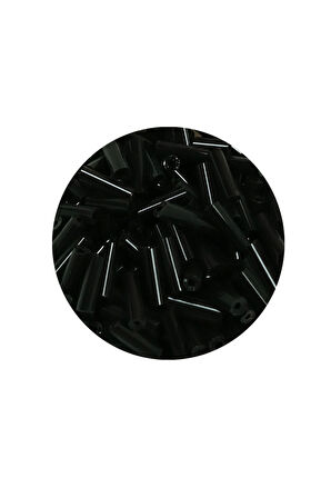 Uzun Boru Kesme Boncuk Çap 2mm Uzunluk 10 mm - 60 Gram - Siyah - BNC280