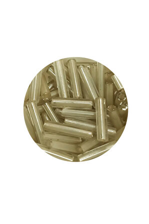 Uzun Boru Kesme Boncuk Çap 2mm Uzunluk 10 mm - 60 Gram - Şeffaf Bej - BNC276