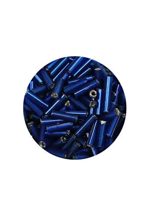 Uzun Boru Kesme Boncuk Çap 2mm Uzunluk 10 mm - 20 Gram - Lacivert - BNC233