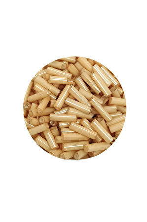Uzun Boru Kesme Boncuk Çap 2mm Uzunluk 10 mm - 20 Gram - Koyu Krem - BNC229