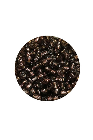 Dökme Cam Kum Boncuk (8/0) 3 mm - 60 Gram - Şeffaf Alacalı Kahve - BNC213