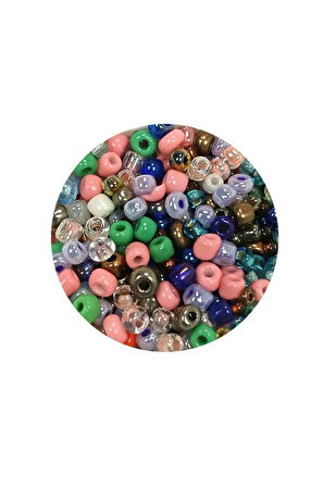 Dökme Cam Kum Boncuk (8/0) 3 mm - 60 Gram - Çok Renkli - BNC199