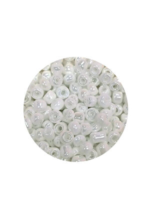 Dökme Cam Kum Boncuk (8/0) 3 mm - 60 Gram - İnci Beyaz - BNC186