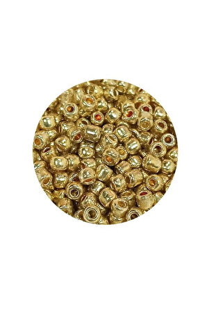 Dökme Cam Kum Boncuk (8/0) 3 mm - 60 Gram - Altın Rengi - BNC185