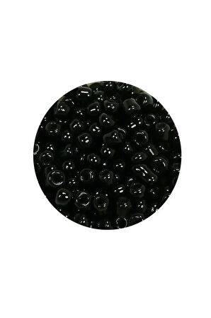 Dökme Cam Kum Boncuk (8/0) 3 mm - 20 Gram - Parlak Siyah - BNC170