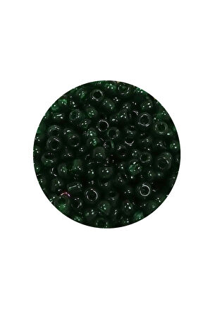Dökme Cam Kum Boncuk (8/0) 3 mm - 20 Gram - Şeffaf Koyu Yeşil - BNC155