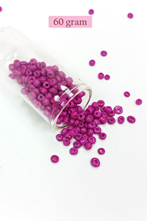 Dökme Cam Kum Boncuk Büyük Boy (6/0) 4 mm - 60 Gram - Eflatun - BNC138