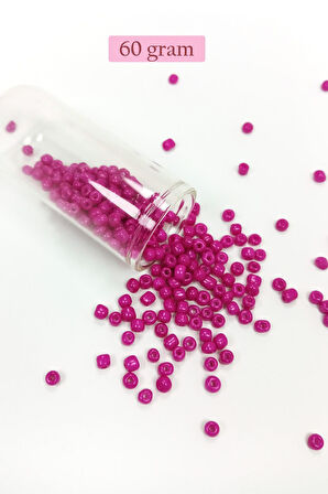 Dökme Cam Kum Boncuk Büyük Boy (6/0) 4 mm - 60 Gram - Açık Mor - BNC130