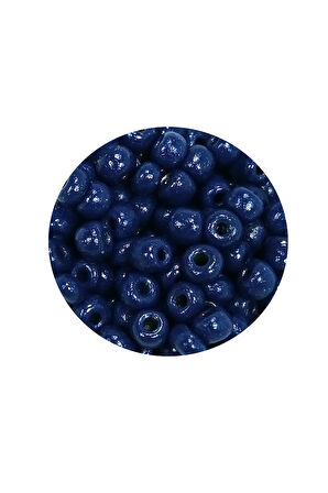 Dökme Cam Kum Boncuk Büyük Boy (6/0) 4 mm - 60 Gram - Koyu Mavi - BNC114