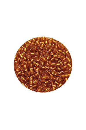 Dökme Cam Kum Boncuk (11/0) 2 mm - 60 Gram - Koyu Bal Rengi - BNC070