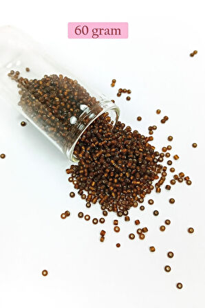 Dökme Cam Kum Boncuk (11/0) 2 mm - 60 Gram - Çok Koyu Turuncu - BNC064