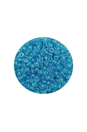 Dökme Cam Kum Boncuk (11/0) 2 mm - 60 Gram - Şeffaf Camgöbeği - BNC058